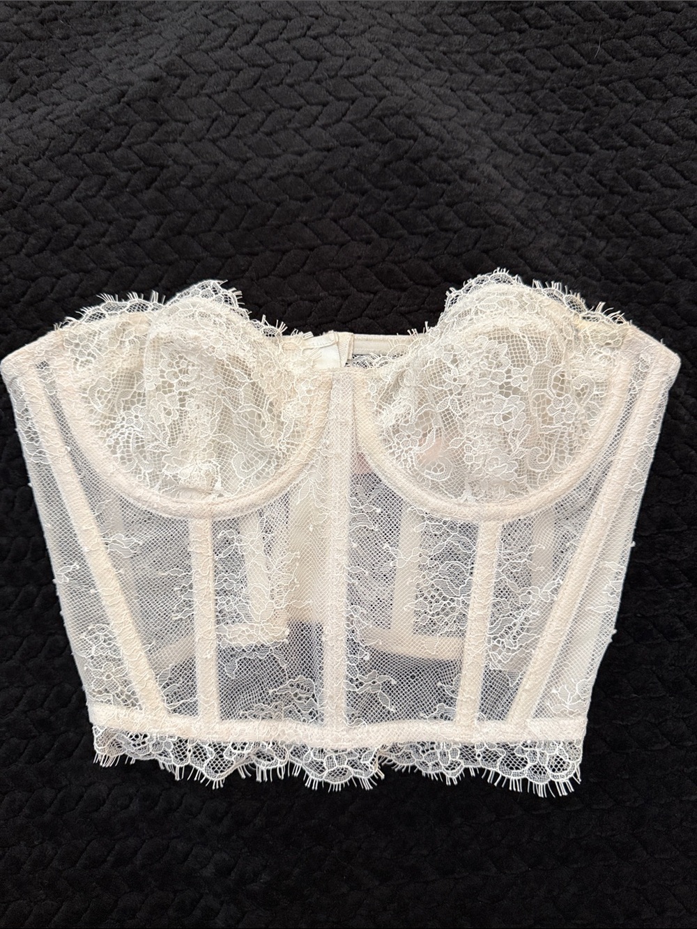 Victoria's Secret Ivory Lace Longline Bustier